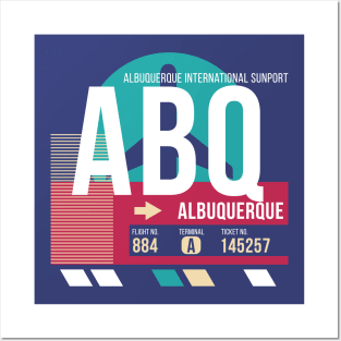 Albuquerque (ABQ) New Mexico Airport Code Baggage Tag Posters and Art